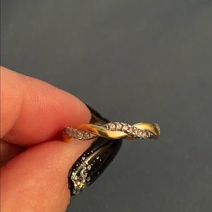 18k over 925 sterling CZ band ring